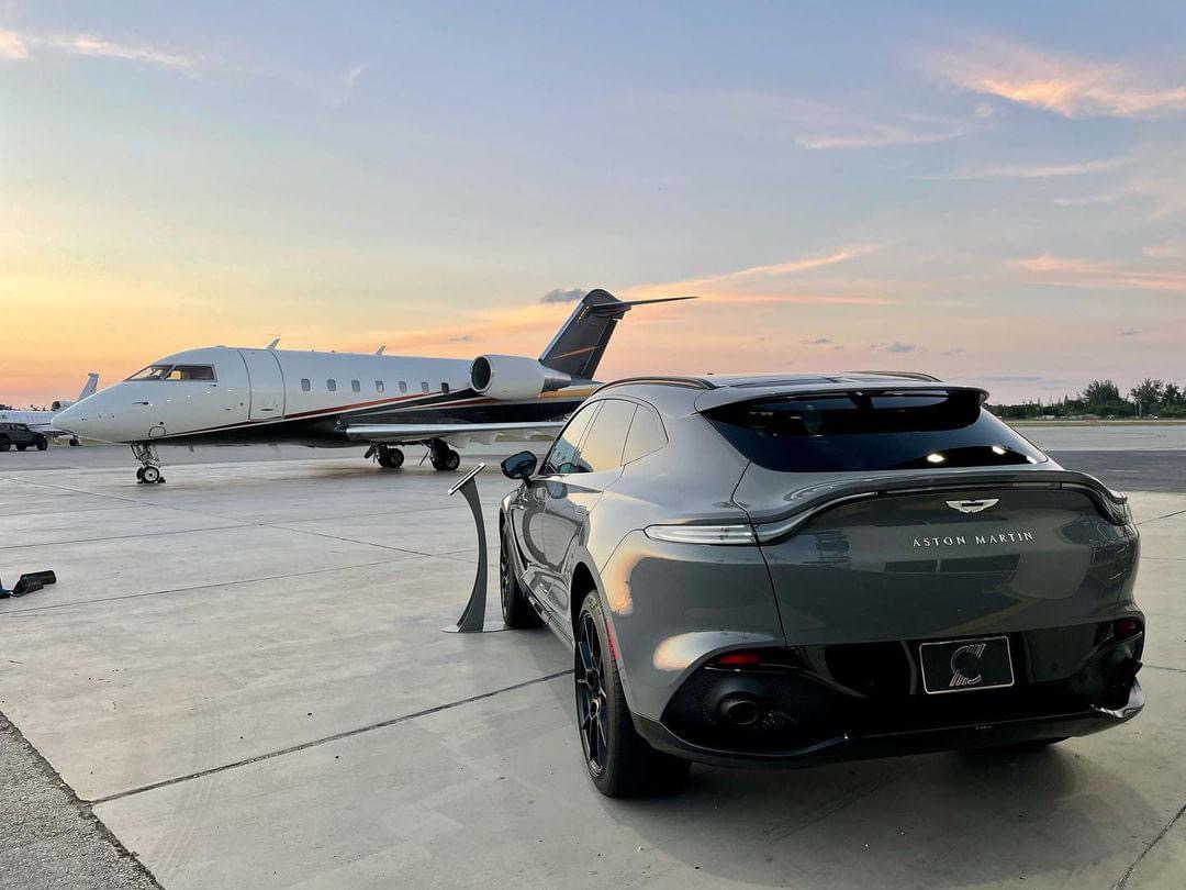 Aston Martin with Private Jet